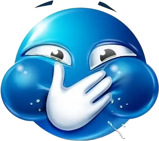 Blue face emoji preview