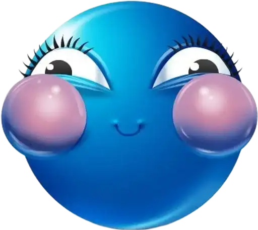 Blue face emoji preview